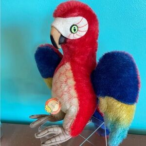 Vintage Steiff parrot macaw 22mm stuffed animal mohair with tags 9 inch